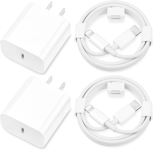 iPhone Charger Fast Charging,[Apple MFi Certified] 2Pack 20W Type C Fast Charger Block with 6FT USB C to Lightning Cable Compatible for iPhone 14/13/12/11 Pro Max/Xs Max/XR/X,iPad